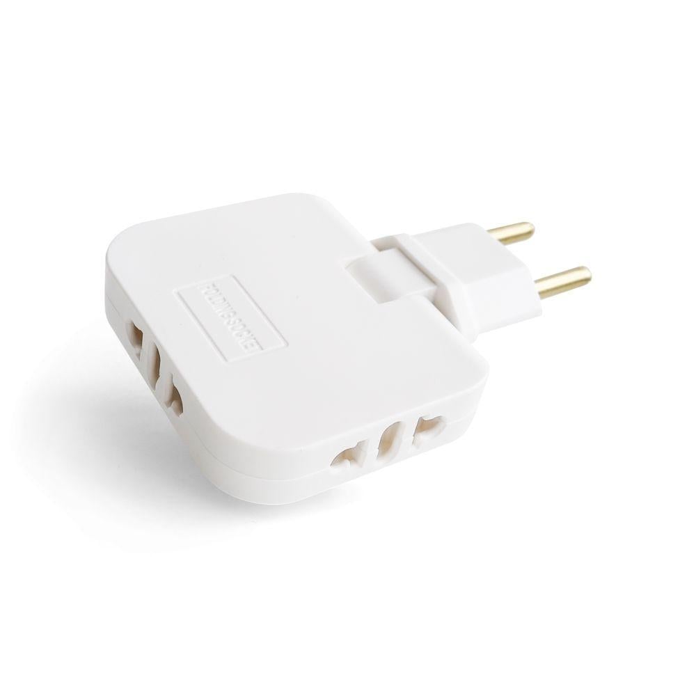 Сетевой переходник плоский для поворотной розетки Белый