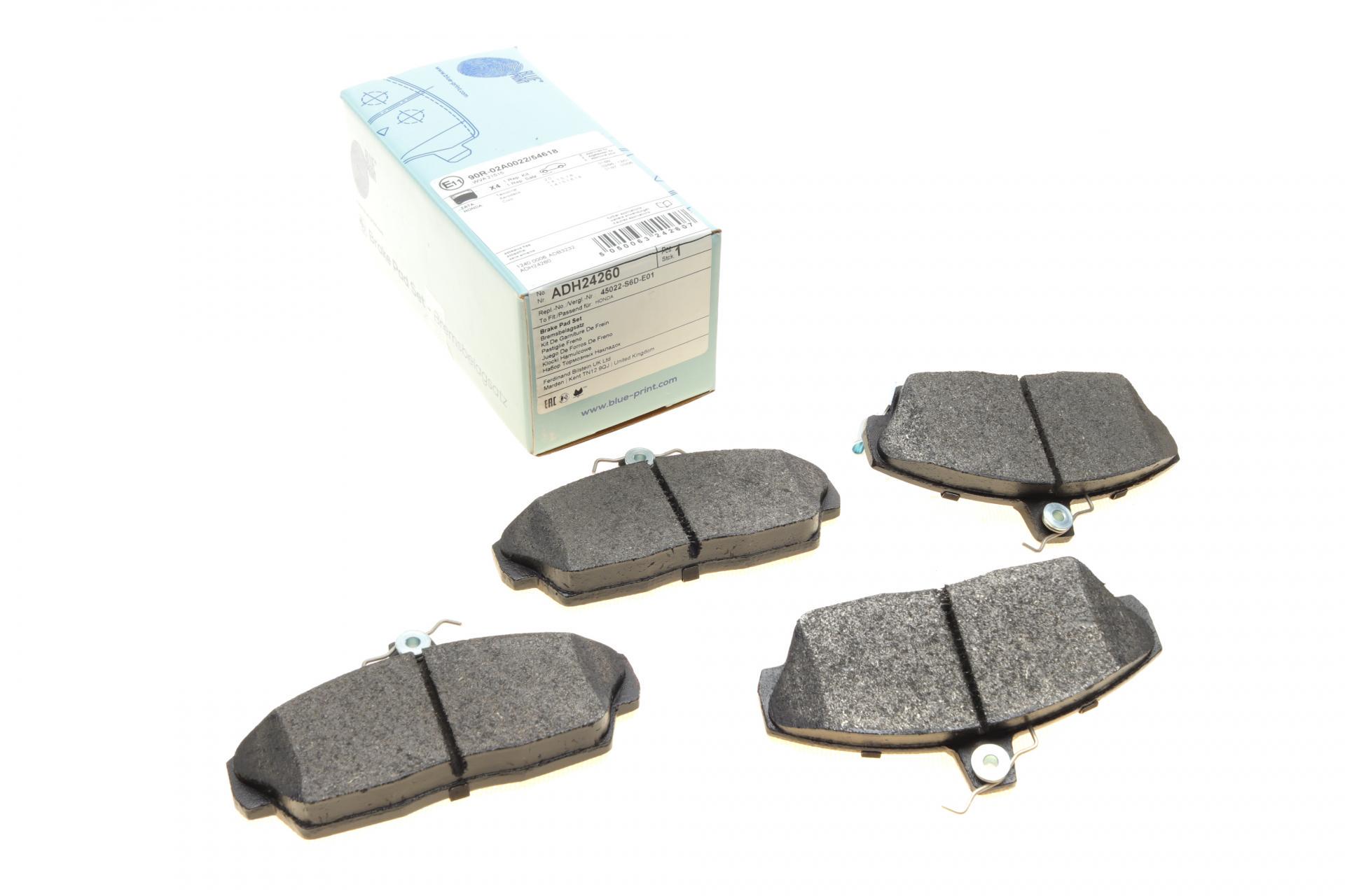 Колодки тормозные передние BLUE PRINT Honda Civic VI/VII 94-05/Concerto 89-95/Rover 400 90-00 (ADH24260 BLUE PRINT)