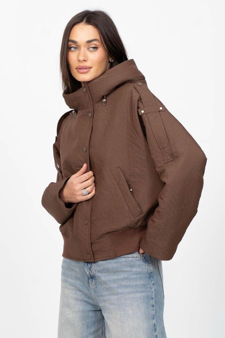 Куртка-бомбер женская oversize XL Шоколадный (33242879)