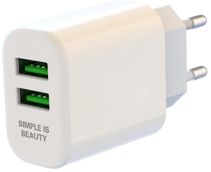 Устройство зарядное Xo L85C QC3.0 2 USB 2,4A кабель Lightning White (36830)