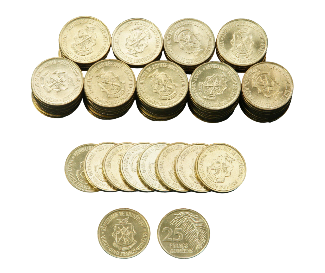 Коллекционная монета Гвинея 1987 25 франков 100 шт. аUNC
