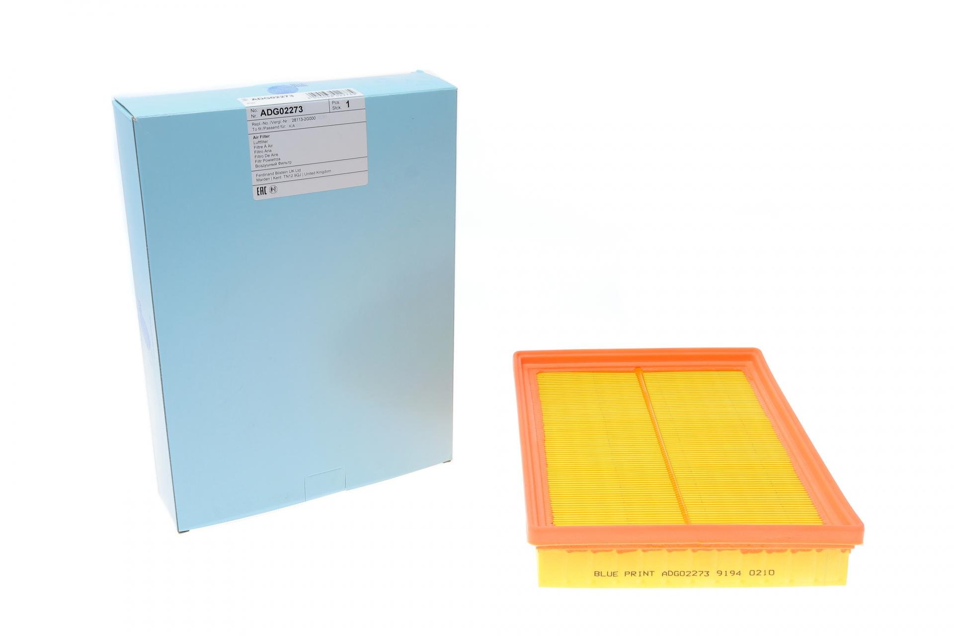 Фильтр воздушный BLUE PRINT для Kia Carens 1,6/2,0 16V 06-13 (ADG02273)