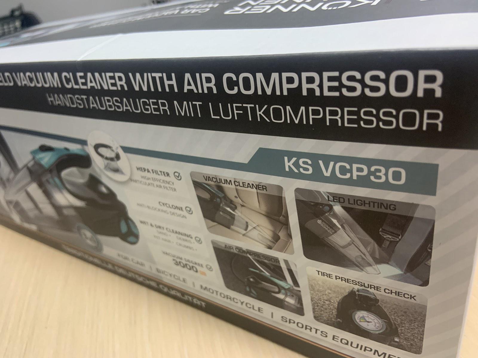 Пилосос Konner&Sohnen KS VCP30 3000 Па з компресором 18 л/хв 150 psi та ліхтар світлодіодний - фото 10 Пилосос Konner&Sohnen KS VCP30 3000 Па з компресором 18 л/хв 150 psi та ліхтар світлодіодний - фото 10