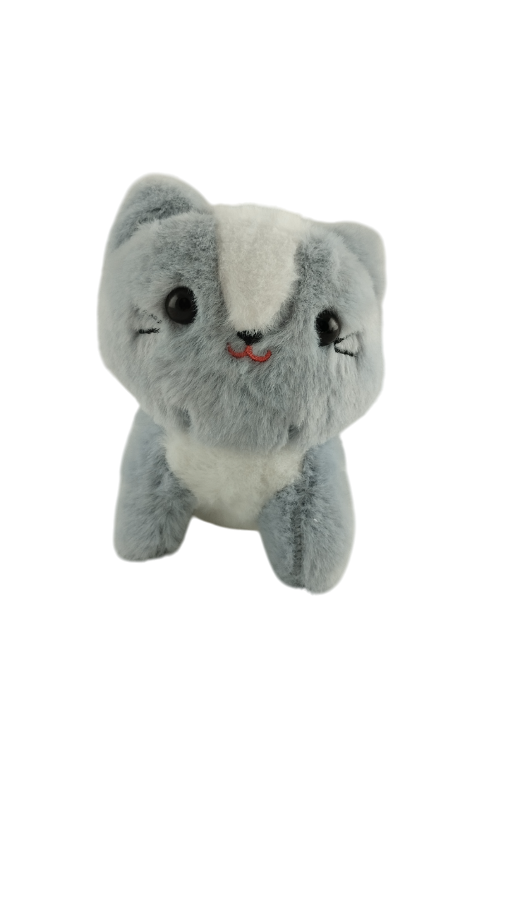 Мягкая игрушка брелок Котенок 10 см Серый (000047)