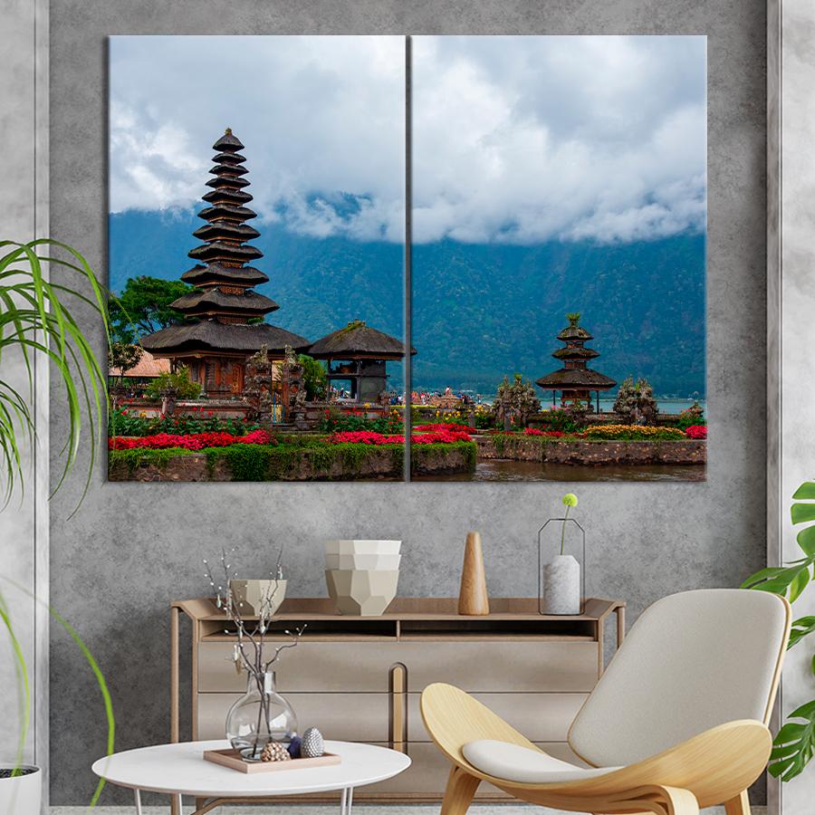 Настенний декор Красивая архитектура храма Улун Дану Братан 165x122 см (A795-2)