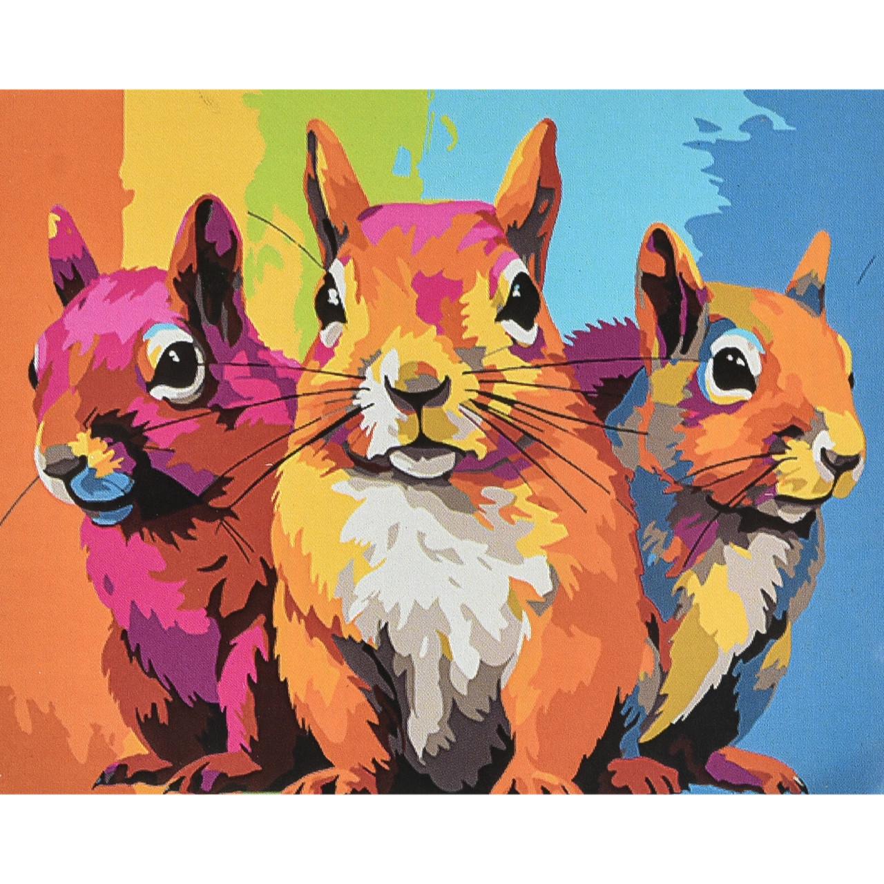 Картина по номерам Strateg Премиум Цветные приключения: белок с лаком и уровнем 40х50 см (VA-4665)