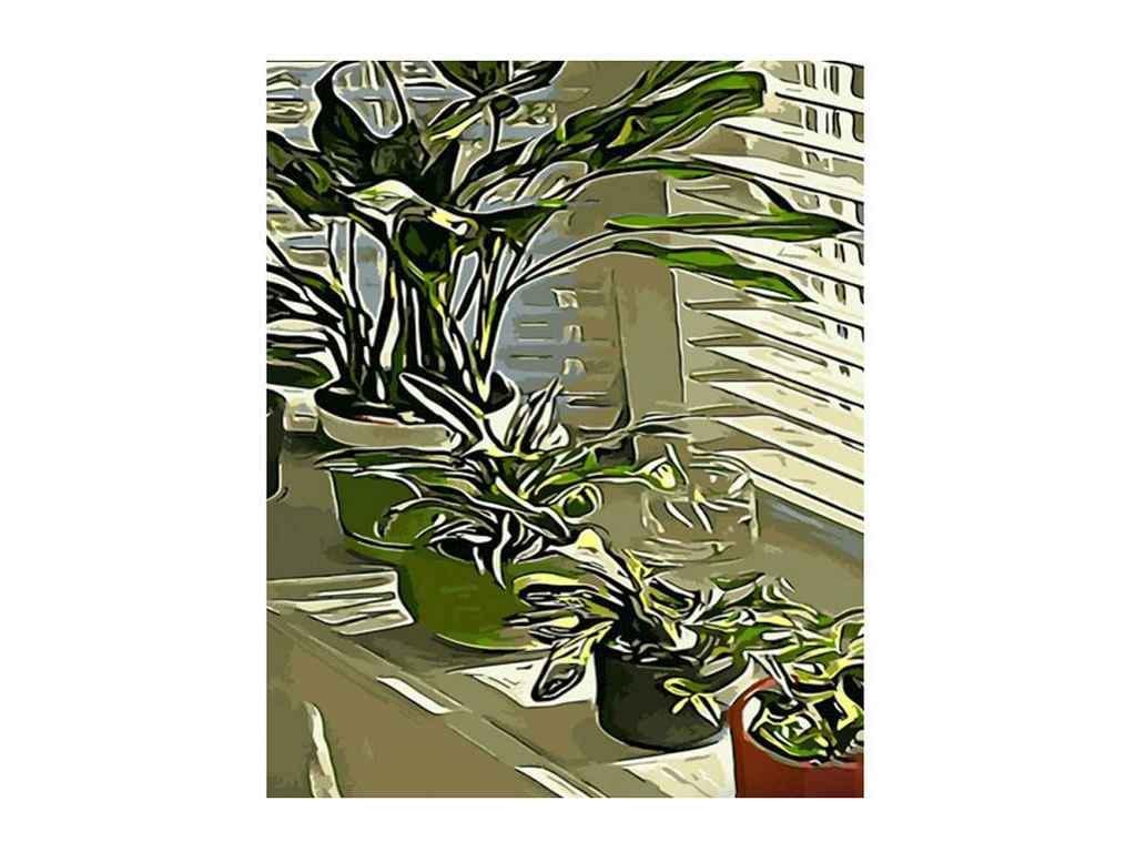 Картина по номерам Strateg Солнечный подоконник 40х50 см (GS730)