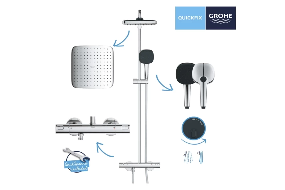 Душова система Grohe QuickFix Vitalio Comfort System 250 Cube 26696001 (375268) - фото 3