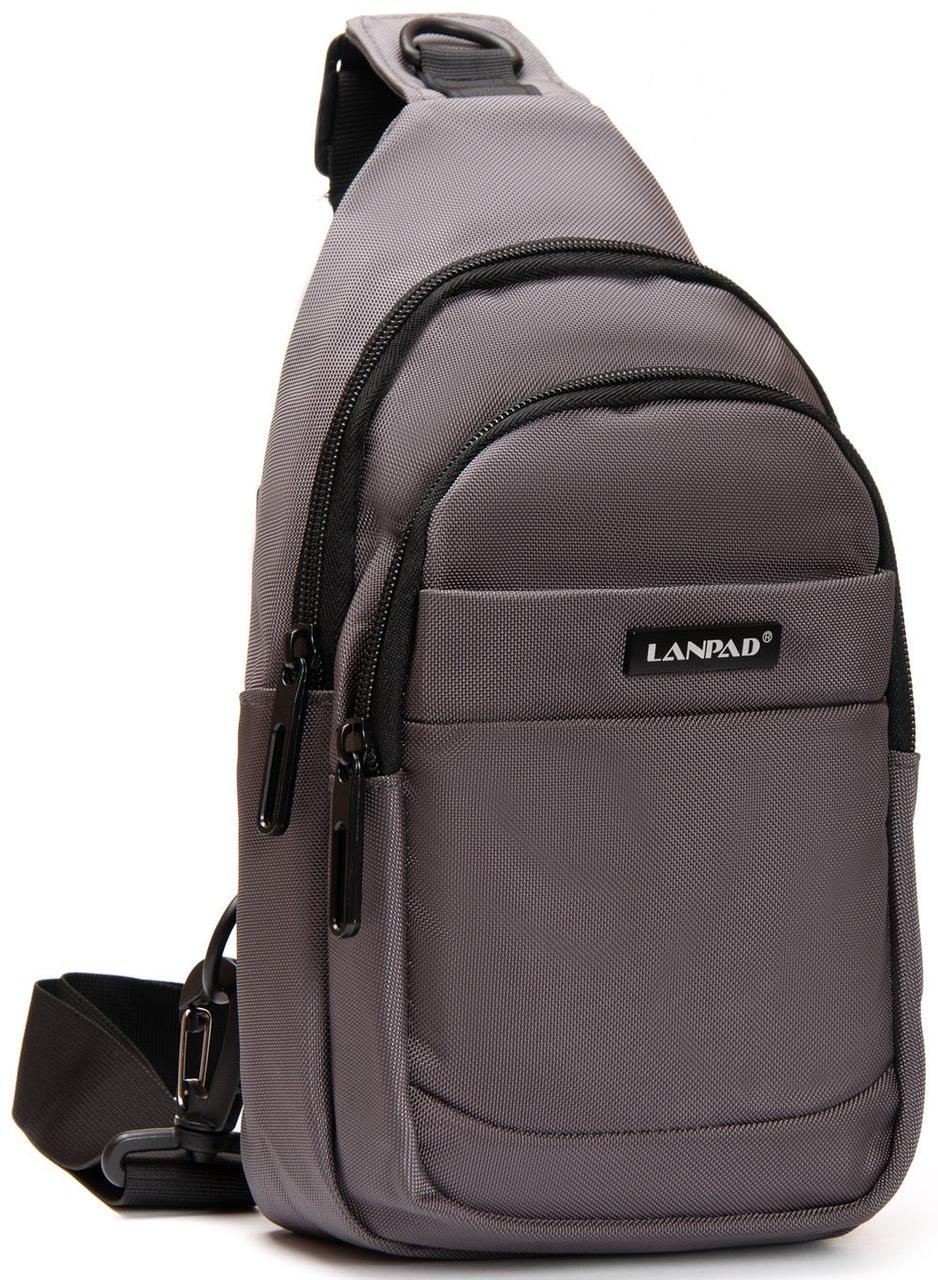 Сумка-слинг Lanpad нейлоновая через плечо 17х29х10 см Серый