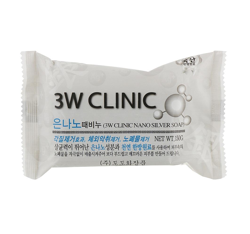 Мило для обличчя і тіла з екстрактом срібла очищуюче 3W Clinic Silver nano Dirt Soap 150 г (8809469130080)