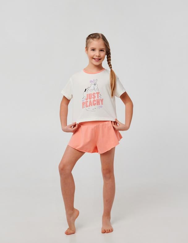 Летняя пижама для девочки Smil Peachy 104698/104748 122 см Молочный