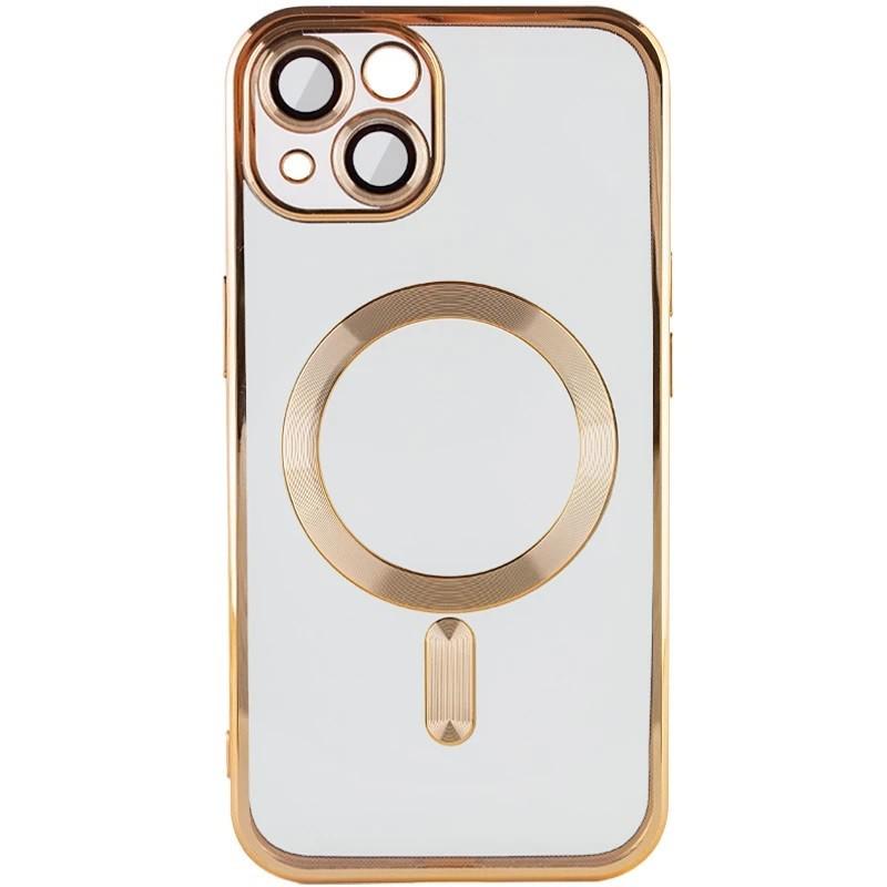 Хромований Чохол Magnetic із Технологією MagSafe + захист камери для Apple iPhone 14 (6.1") Gold - фото 7