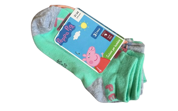 Носки Peppa Pig 3 пары 6/8 лет 31-34 Бирюзовый/Разноцветный