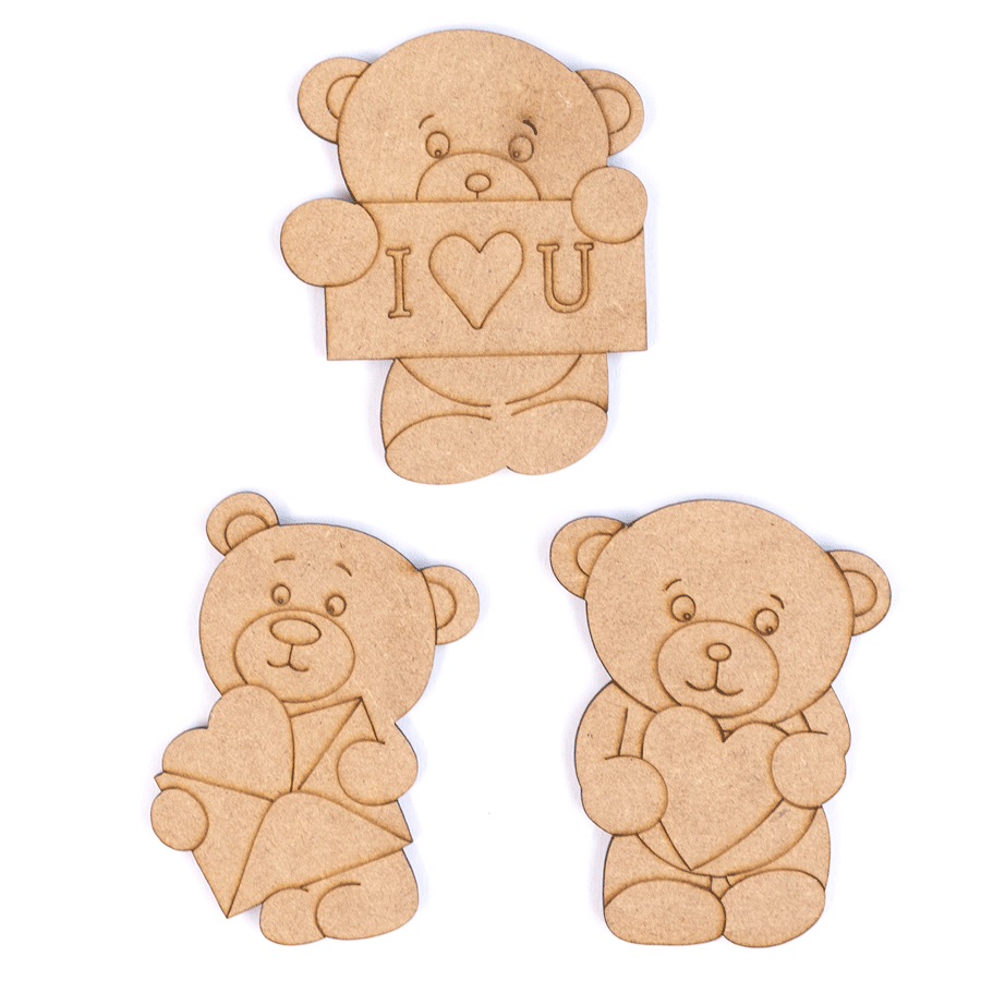 Набор заготовок для декупажа Rosa Talent Медведики 3 шт. МДФ (4823100267625)