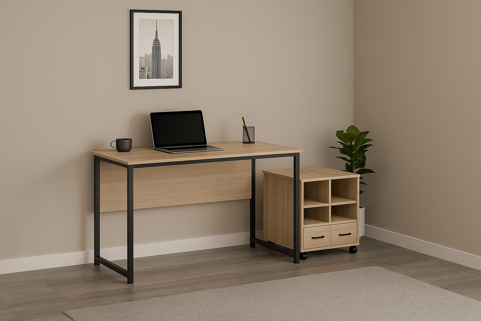 Стіл письмовий з тумбою EcoLoft IN-2732 в стилі лофт (27504680)