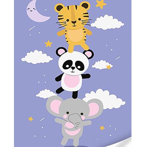 Картина по номерам Strateg Премиум Зверюшки с лаком и с уровнем 30x40 см (Str-SS1081)