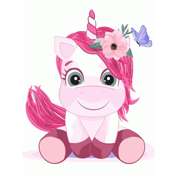Картина по номерам Brushme Kids Милая однорожка 30х40 см (MEX7108)
