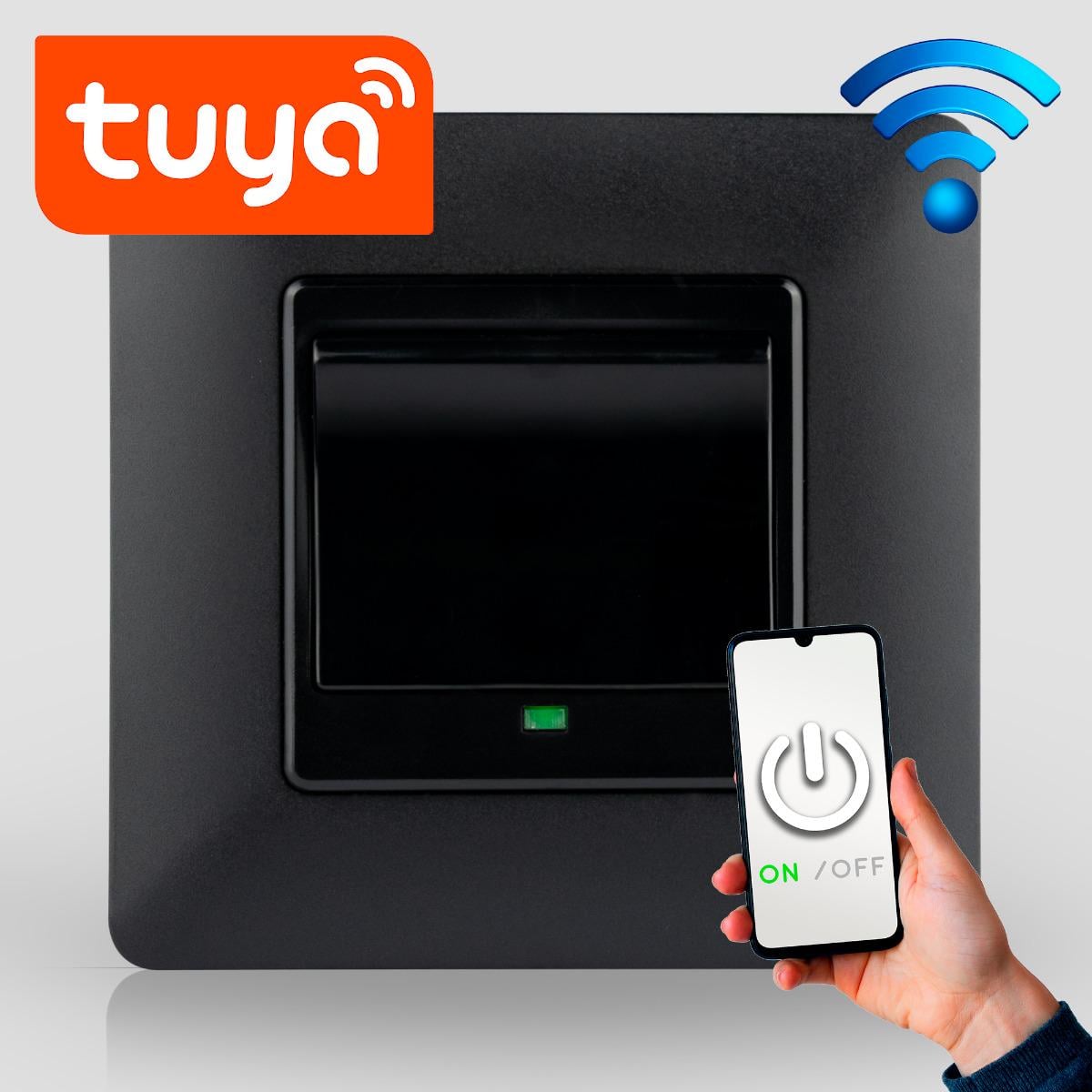 Вимикач Wi-fi Moes Smart Wall module switch 1 клавіша Чорний - фото 12