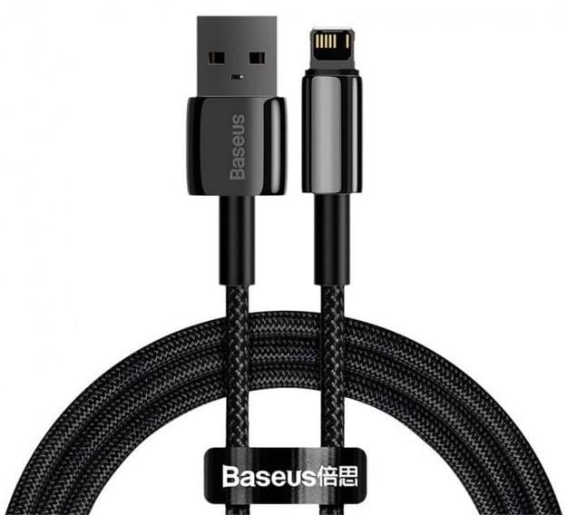 Кабель BASEUS CALWJ-01 Tungsten Gold USB А-Lightning 100 см 2,4 A Чорний (534165)