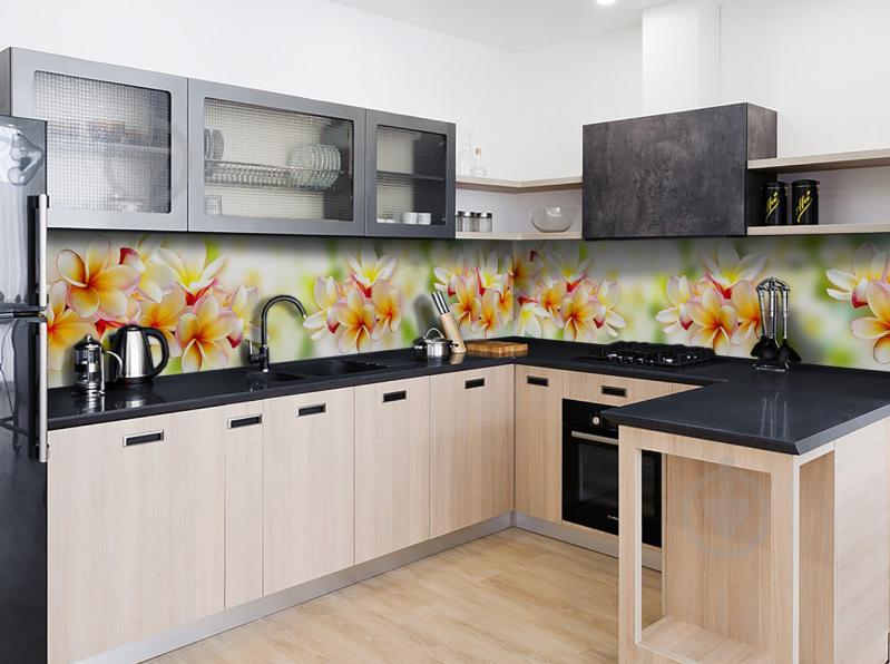 Скинали на кухню Zatarga  "Гавайские Леи"  600х2500 мм виниловая 3Д наклейка кухонный фартук самоклеящаяся Z181730