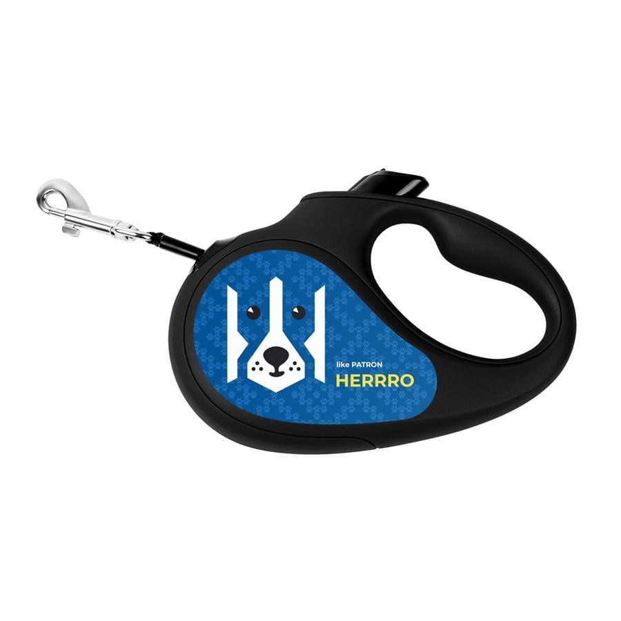 Поводок-рулетка для крупных собак WAUDOG R-leash Патрон L до 50 кг 5 м со светоотражающей лентой Черный (47492)