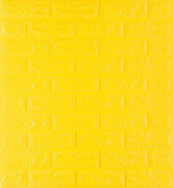 3D-панель самоклеюча декоративна під цеглу 700х770х3 мм Жовто-лимонний (BN3-026) - фото 1 3D-панель самоклеюча декоративна під цеглу 700х770х3 мм Жовто-лимонний (BN3-026) - фото 1