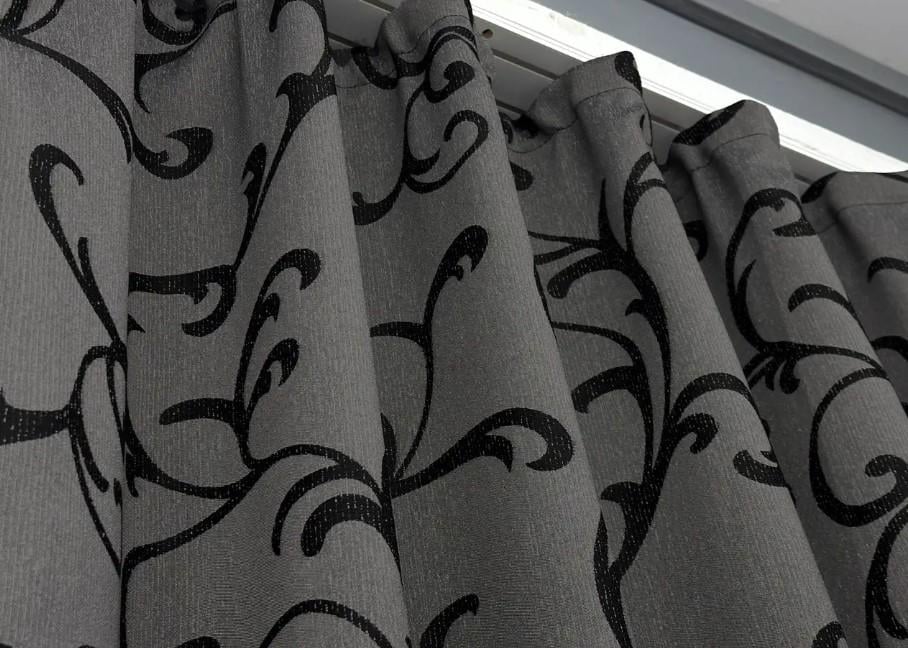 Тканина для штор Allure жакард з люрексовою ниткою Сірий/Чорний (1619ш) - фото 7