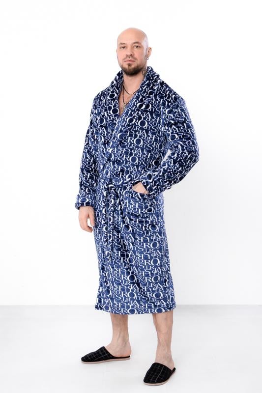 Халат махровий чоловічий з кишенями Носи Своє р. 48/50 Темно-синій (8619-035) - фото 2