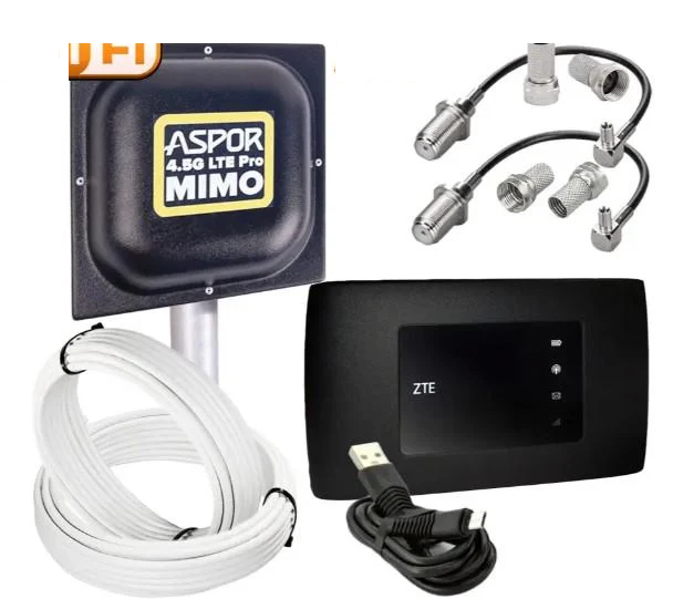 Интернет-комплект с роутером ZTE MF920U Wi-Fi 4G и антенной 4.5G LTE MIMO Aspor T800. Интернет до 150 Мбит/с (1797460226)