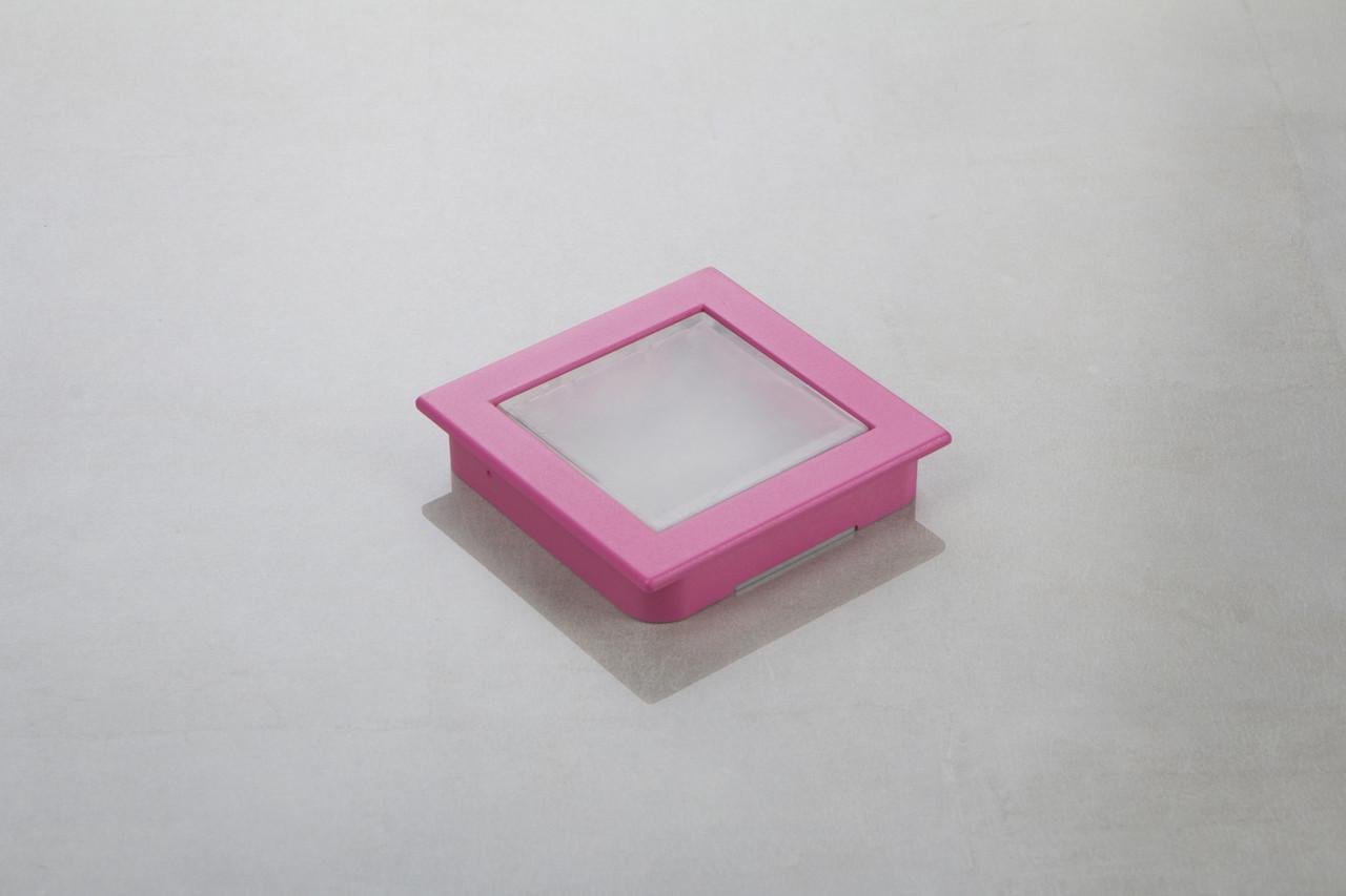 Меблева ручка врізна РП-23/64 Рожевий матовий із прозорою вставкою (16818) - фото 1 Меблева ручка врізна РП-23/64 Рожевий матовий із прозорою вставкою (16818) - фото 1