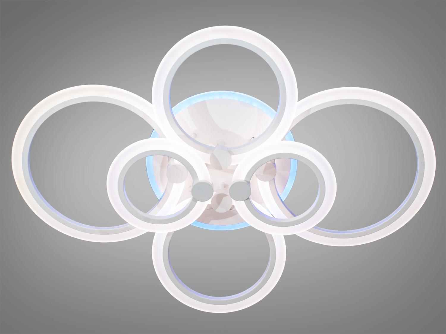 Люстра потолочная с пультом для спальни A8022-6WH-LS 105W на 15 м2 Белый (1692908758) - фото 1