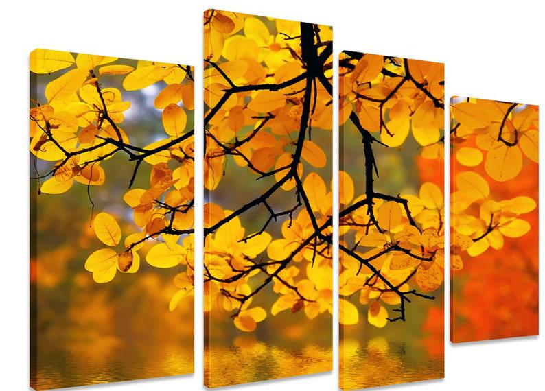 Модульная картина KIL Art Осенняя ветка на холсте из четырех частей 129x90 см (M4_L_455)