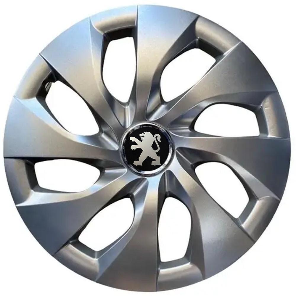 Колпаки SJS R16 с логотипом Peugeot 416 4 шт. Серебристый (2654562484)