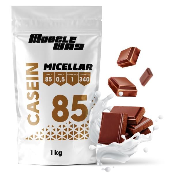 Протеин мицеллярный казеин MuscleWay 85% с длительным действием 1 кг Молочный шоколад (21-125-mk-mw-rs1msh)