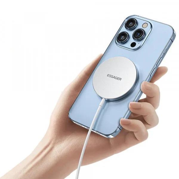 Зарядное устройство беспроводное Essager Qi Magnetic Charger ES-WC05 15W White - фото 4 Зарядное устройство беспроводное Essager Qi Magnetic Charger ES-WC05 15W White - фото 4