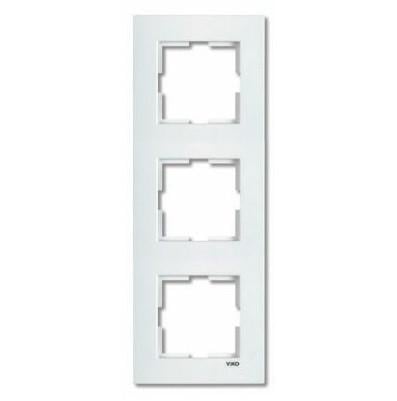 Рамка Viko Karre тройная для розеток вертикальная Белый (21095-е)