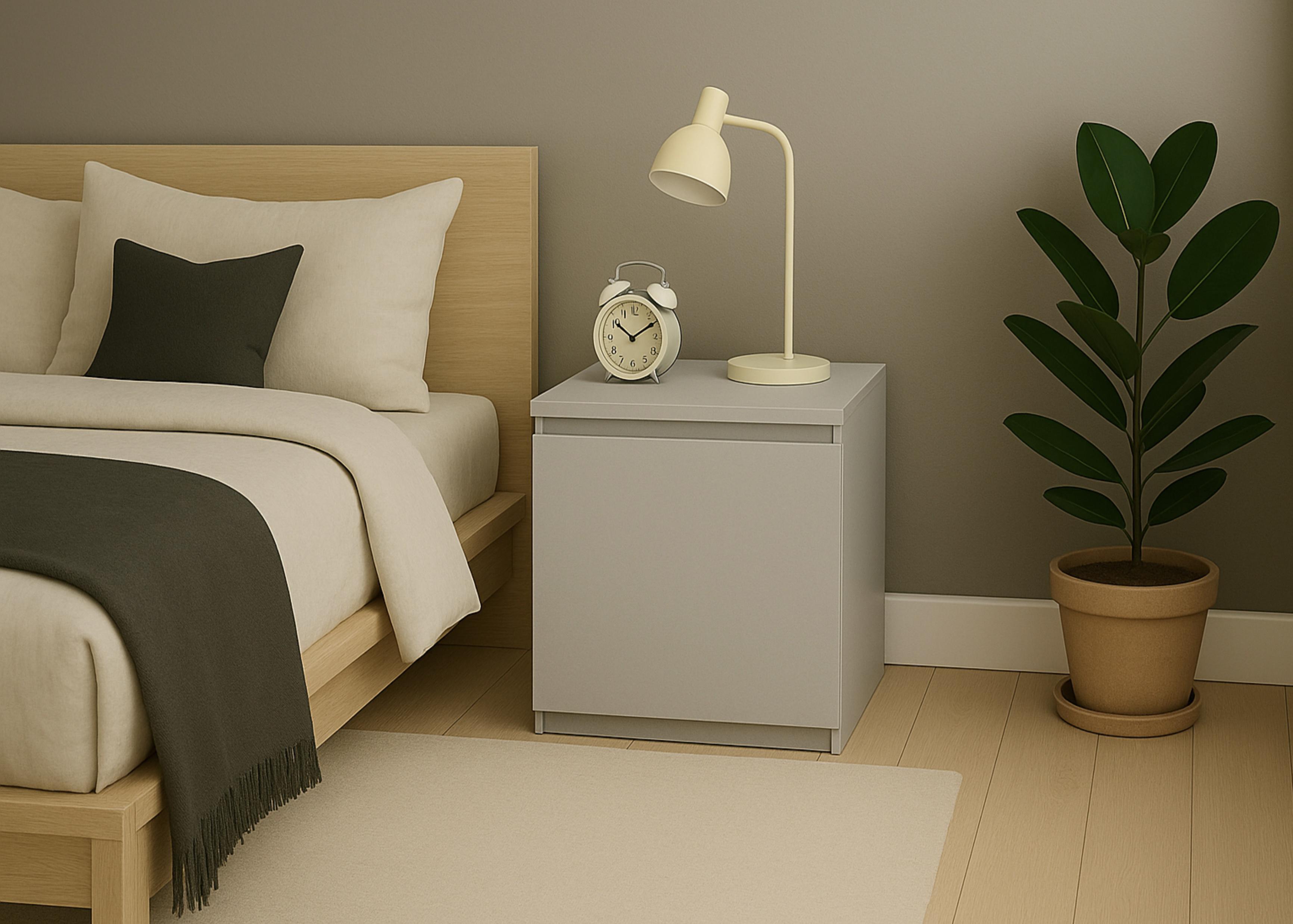 Тумба приліжкова MEBEX 50х40х54,5 см Сірий світлий (VS2D500LG) - фото 1 Тумба приліжкова MEBEX 50х40х54,5 см Сірий світлий (VS2D500LG) - фото 1