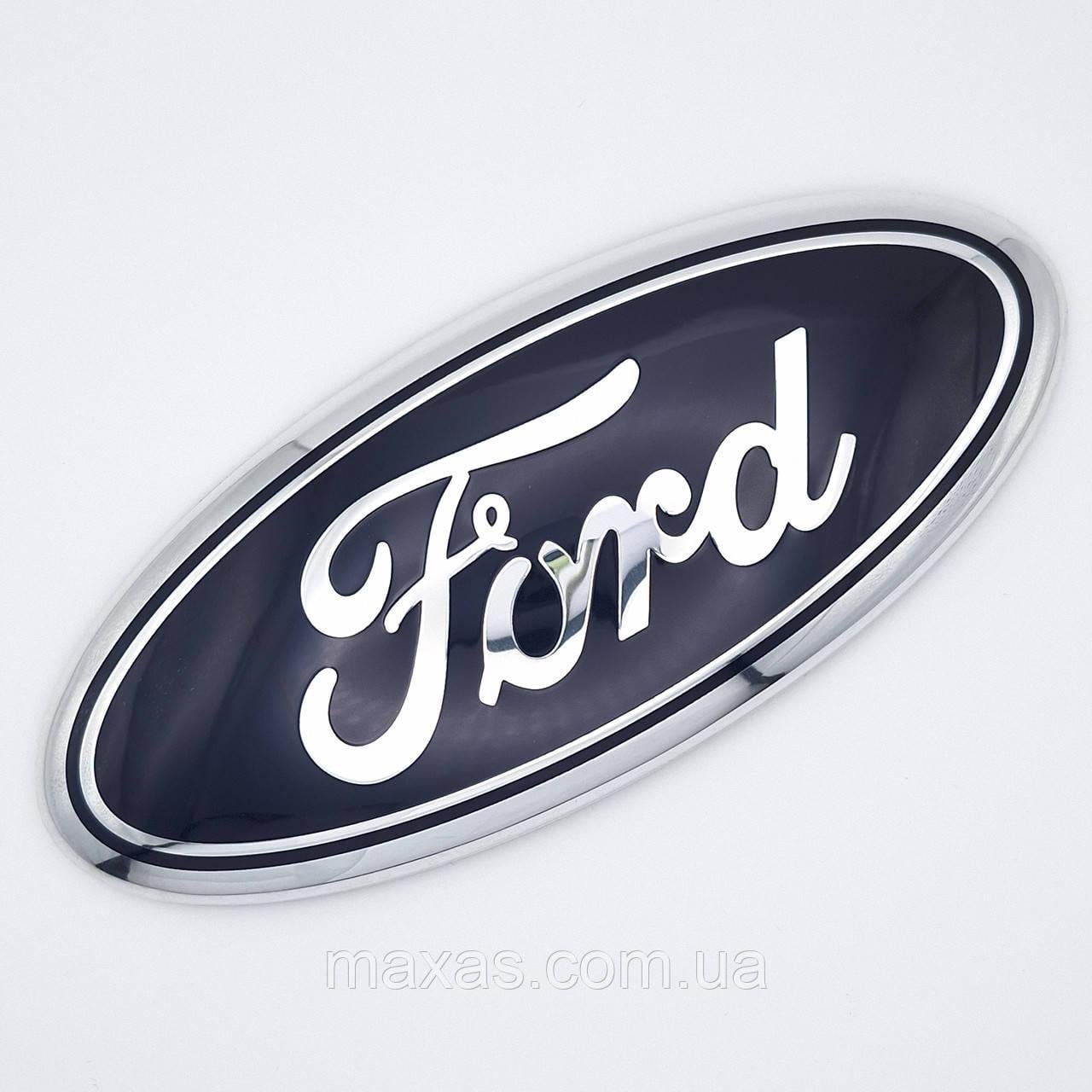 Эмблема Ford 178х73 в сборе мм Хром/Синий (1947806983)