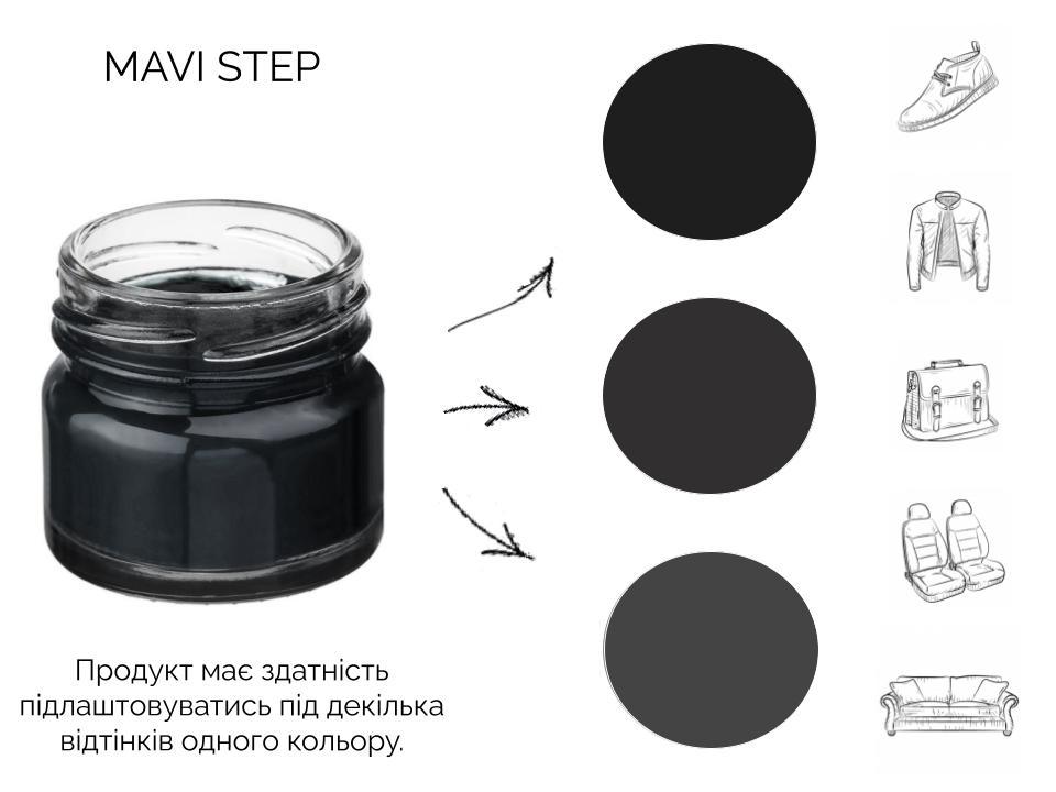 Крем для обуви и кожи Mavi Step Creme de Beaute 25 мл Темно-серый (C01/115/025) - фото 3