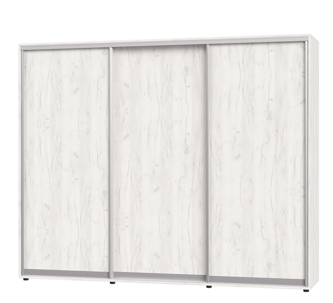 Шафа-купе тридверна Еверест ШК-04 260х60х220 см Дуб крафт білий (07284)
