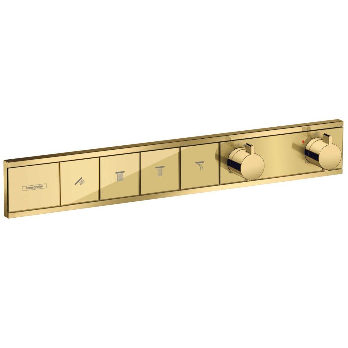 Термостат прихованого монтажу Hansgrohe RainSelect на 4 споживача Polished Gold Optic (15382990)