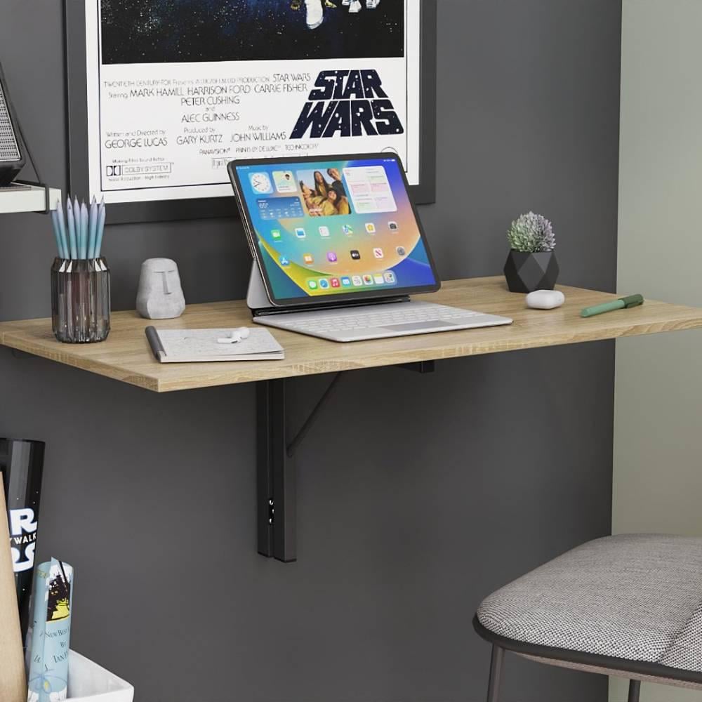 Обеденный стол-трансформер стеновой Ferrum-decor Ника металл/ДСП 16 мм 420x900x500 мм Черный/Дуб Сонома (FRD-105167) Обеденный стол-трансформер стеновой Ferrum-decor Ника металл/ДСП 16 мм 420x900x500 мм Черный/Дуб Сонома (FRD-105167)