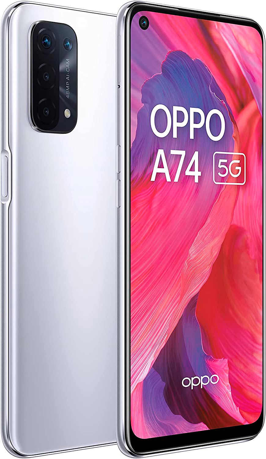 Смартфон OPPO A74 5G 6/128GB Space Silver (83153) - фото 2