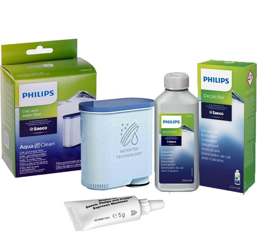 Набір для обслуговування кавомашини Philips AquaClean CA6903/30 фільтр -1 шт./рідина - 1шт./мастило -1 шт. Набір для обслуговування кавомашини Philips AquaClean CA6903/30 фільтр -1 шт./рідина - 1шт./мастило -1 шт.