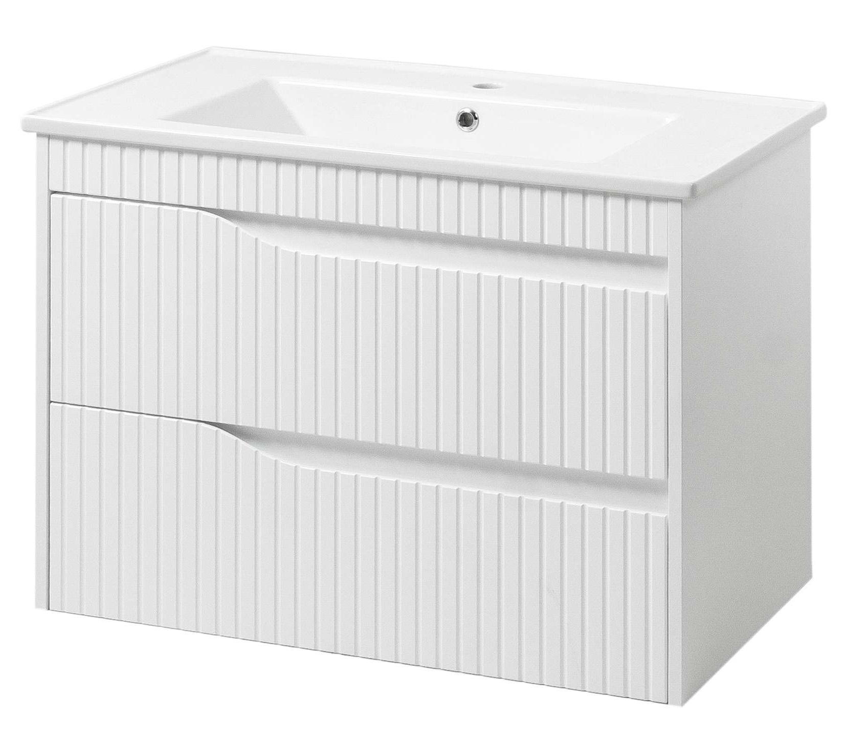 Тумба ЮВВИС Florence ТП-2 Д с умывальником Vesta 100 см Белый матовый (UVV087)