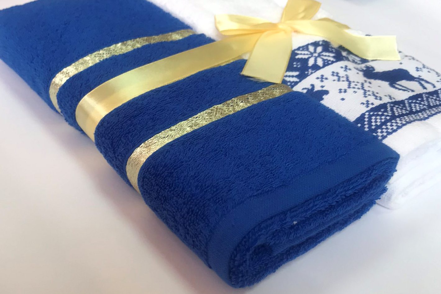 Подарунковий набір рушників Ideal 50х90 см Синій/Білий (1461154)