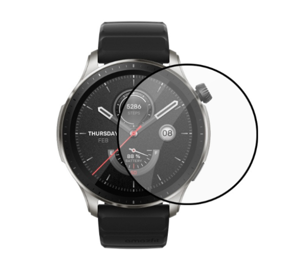 Стекло защитное SoftGlass Full Cover для смарт-часов Amazfit GTR 4 Black