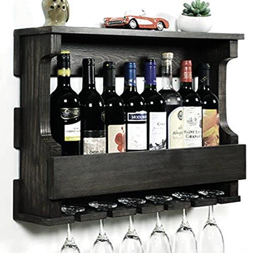 Полиця для вина настінна з дерева Мацумото Венге (ПНК-001112)