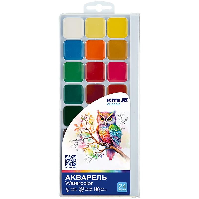Краски акварельные KITE Classic К-442 медовые полусухие пластиковая упаковка 24 цветов (13451016) Краски акварельные KITE Classic К-442 медовые полусухие пластиковая упаковка 24 цветов (13451016)