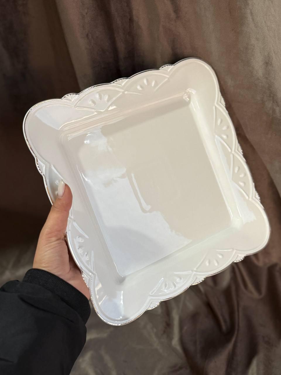 Тарелка обеденная YIWU HP-20-32 керамическая 25,5 см Белый (HP-20-32) - фото 3